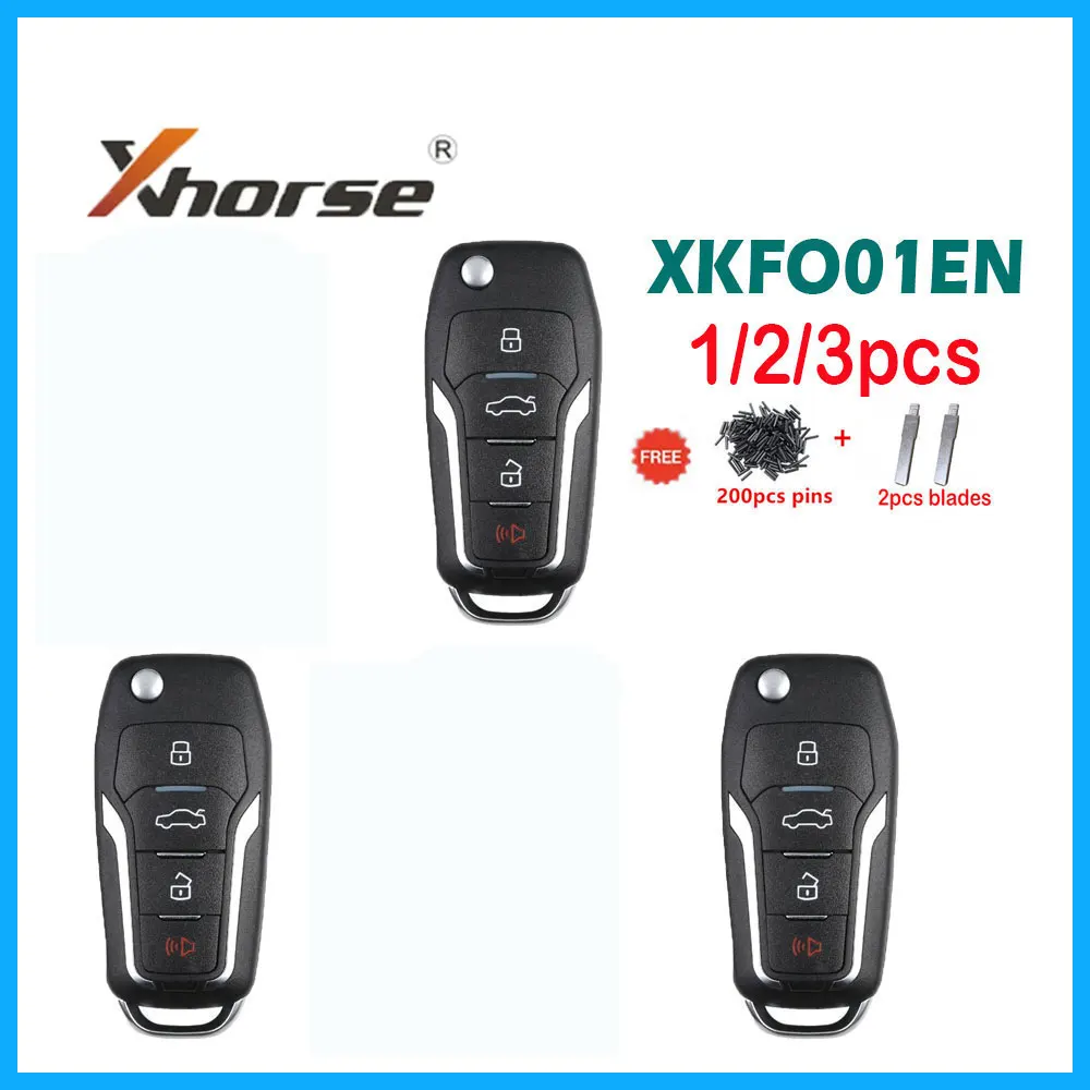 

1/2/3pcs Xhorse XKFO01EN Car Remote Key 4 Buttons Universal VVDI Wire Remote Key for Ford Condor VVDI Key Tool English Version