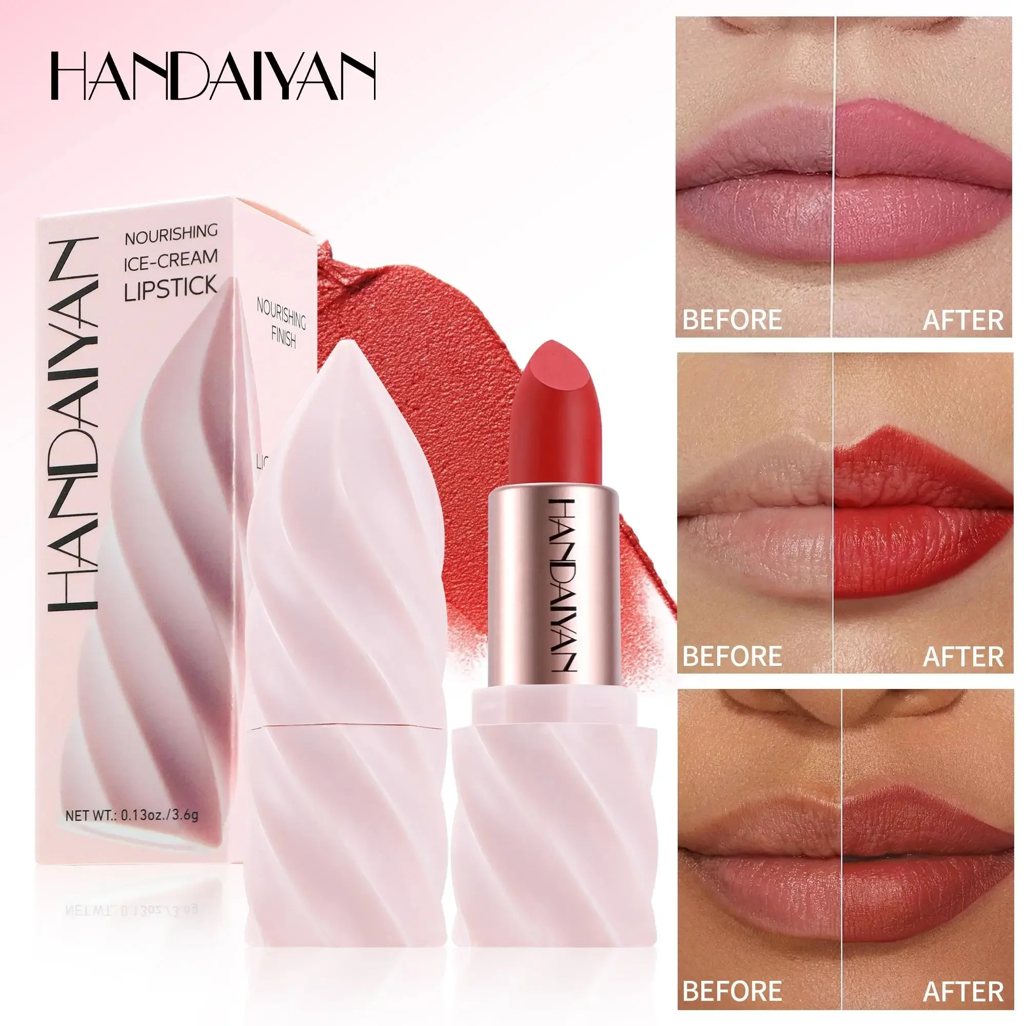 Labial mate aterciopelado color helado, de larga duración, resistente al agua, nutritivo e hidratante, con brillo labial satinado de alta pigmentación y que no se transfiere._voghion.com