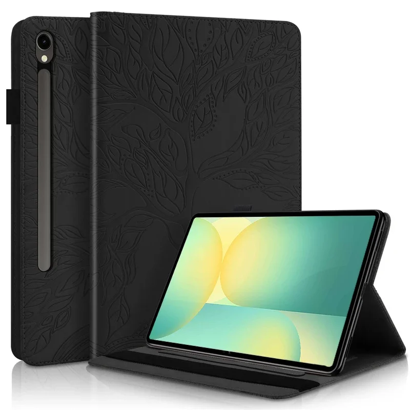 Embossed Tree Leather Wallet Flip Cover