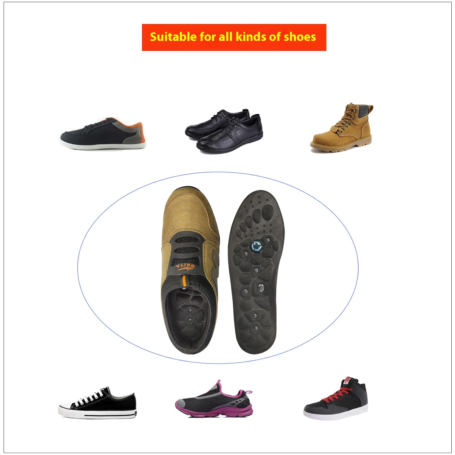 Acupressure Foot Insoles Magnetic Massage Foot Therapy