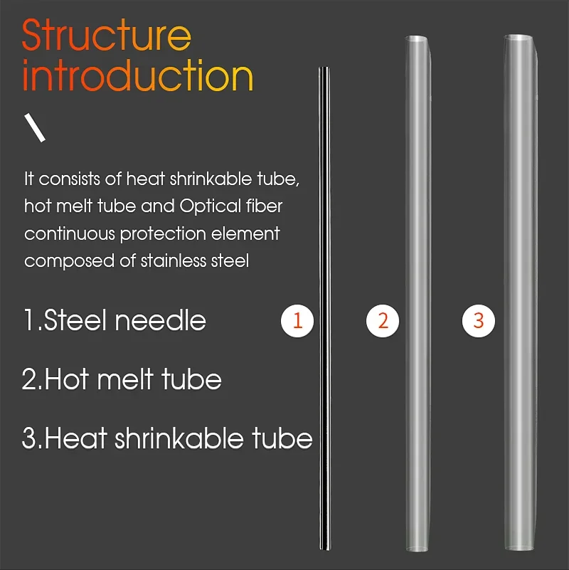 광섬유 접합 슬리브 케이블 보호 슬리브 40mm 45mm 60mm*1.0mm FTTH 열 수축 스플라이스 보호기 열 수축 튜브