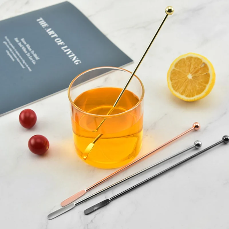 1Pcs 21cm Cocktail Stainless Steel Creative Mixing Sticks for Wedding Party Bar Cafe Swizzle Drill Glass Mixing Manual Rod