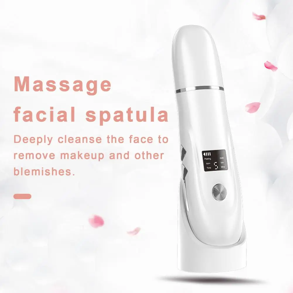 

Ultrasonic Peeling Machine Ultrasonic Blackhead Remover Face Scrubber Spatula for Pore Extraction 4 Modes Skin for Facial