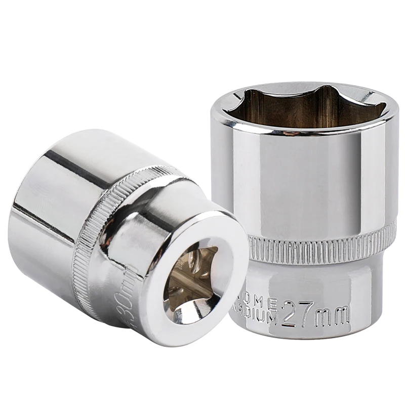 

1Pc 8MM 9MM 10MM 11 12 13 14 15 16 17 18 19 20 21 22 23 24 27 30 32 1/2" hexagon Socket Wrench Head Sleeve Chrome vanadium alloy