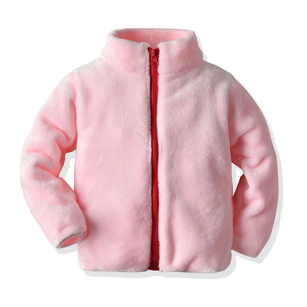 

3-8 Years Old Boys and Girls Winter Coral Fleece Flannel Coat Warm Zipper Coat Children's Plush Coat Baby Girl Winter Clothes