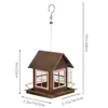 Pet Supplies Hanging Bird Feeder House Shape Large Capacity Bird Food Bowl Windproof Metal Bird Feeding Equipment Porch 6