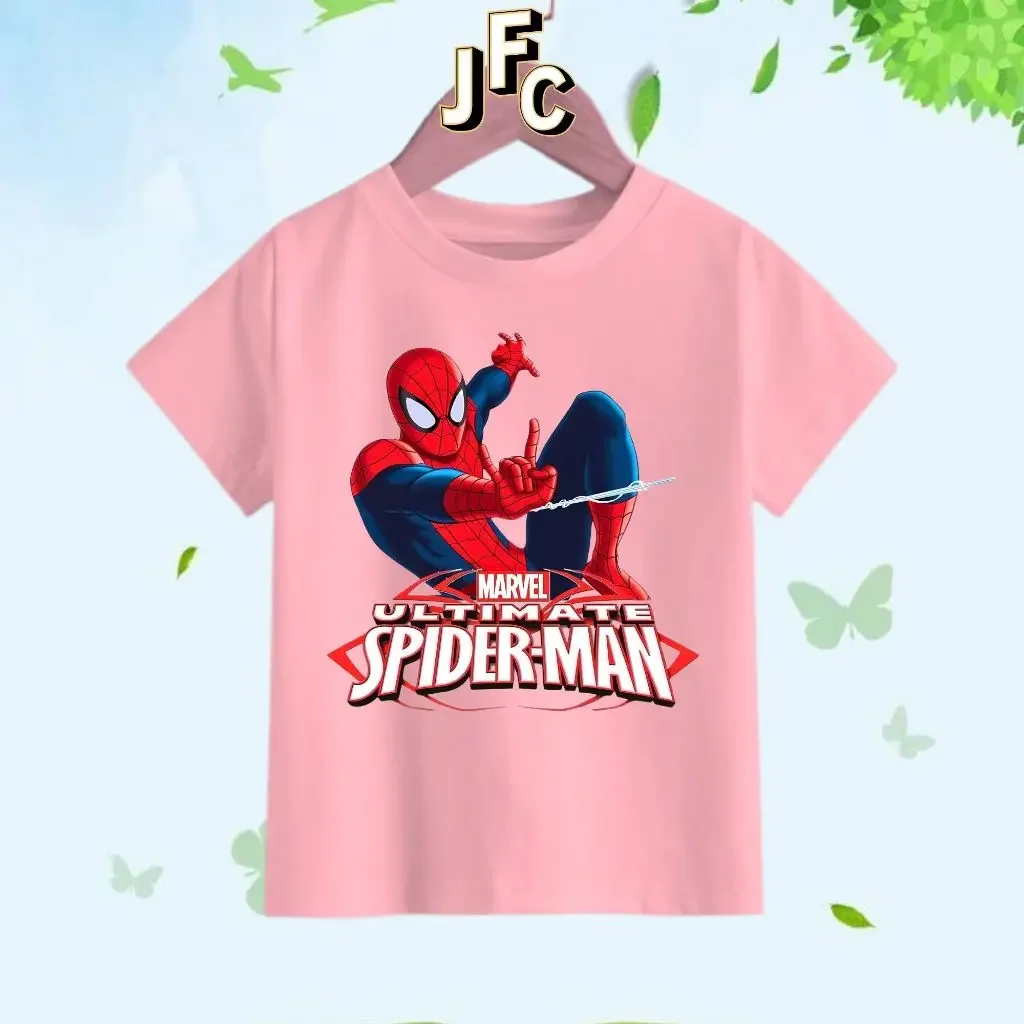 Marvel Ultimate Spider Man 키즈 티셔츠 슈퍼 히어로 그래픽 티 보이즈 100% 코튼 여름 캐주얼 탑