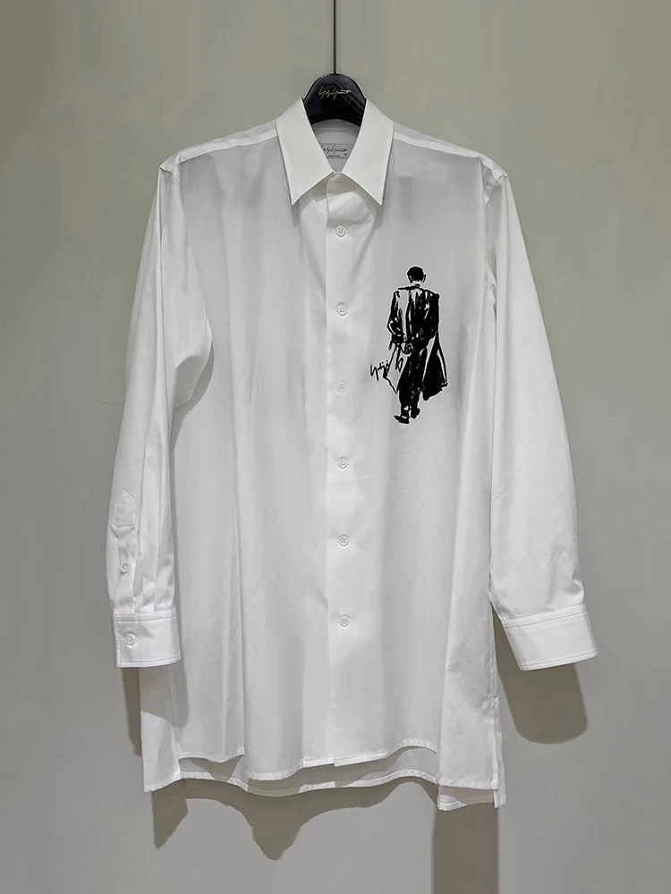 Man'S Back Shirts Luxury Design Yamamoto-Style Shirts Oversized For Man And Womens Chemise Homme White Shirt