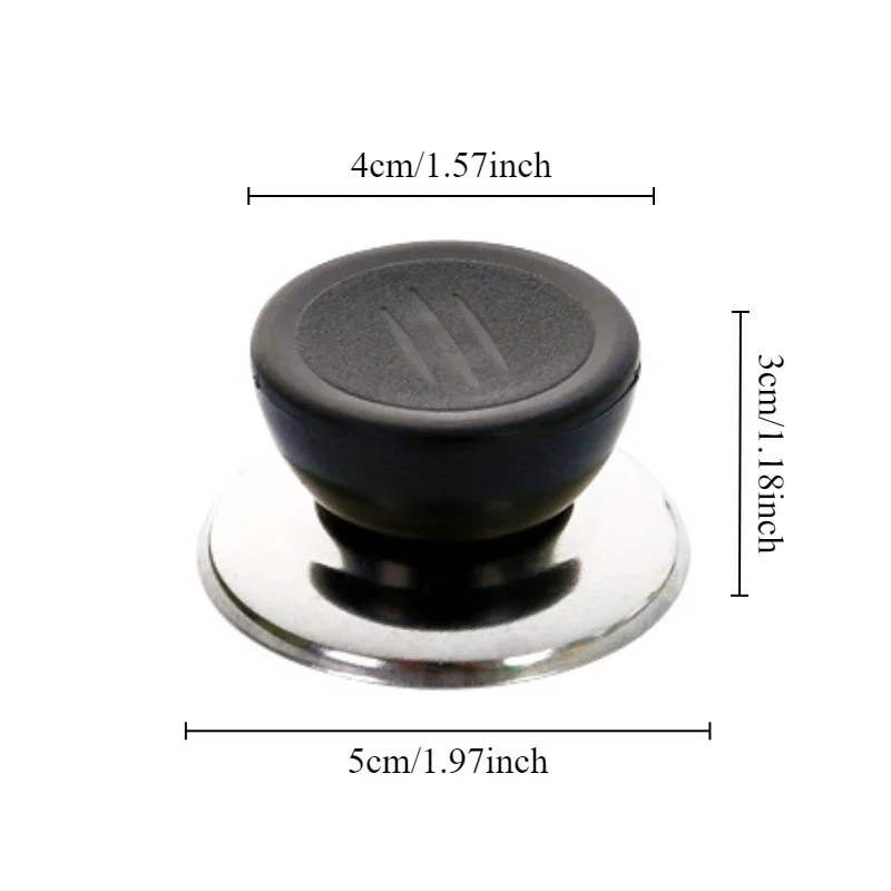1/3pcs Pot lid cap top bead plastic+stainless steel replaceable universal pot lid handle anti scald kitchen accessories pot lid handle,pot lid knob