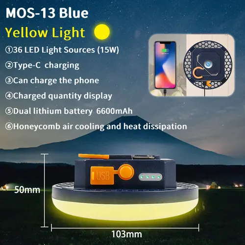 MOSLIGHTING 9900Mah Outdoor Camping Light Portable Rechargeable LED Magnet Tent Lamp Fishing Light Household Emergency Lighting - Image 10