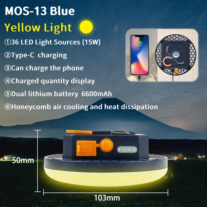 MOSLIGHTING 9900Mah Outdoor Camping Light Portable Rechargeable LED Magnet Tent Lamp Fishing Light Household Emergency Lighting - Image 10