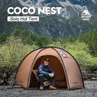 OneTigris Coco Nest Solo Купольная палатка с разъемом для плиты 3000 мм Водонепроницаемая палатка для кемпинга с внутренней сеткой для глэмпинга Bushcraft — изображение 6