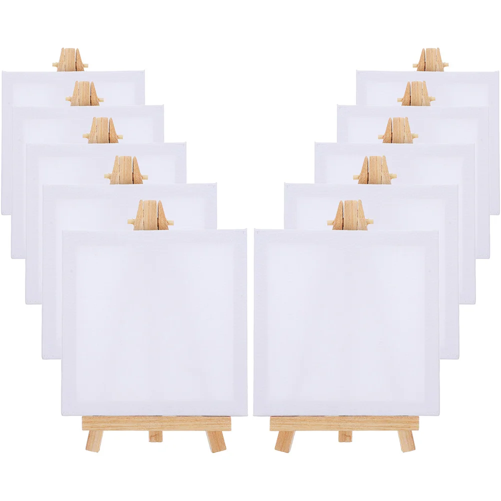 15 Sets Picture Frame and Easel Stand for Kids Paint Canvas Painting Travel Wood Mini Child