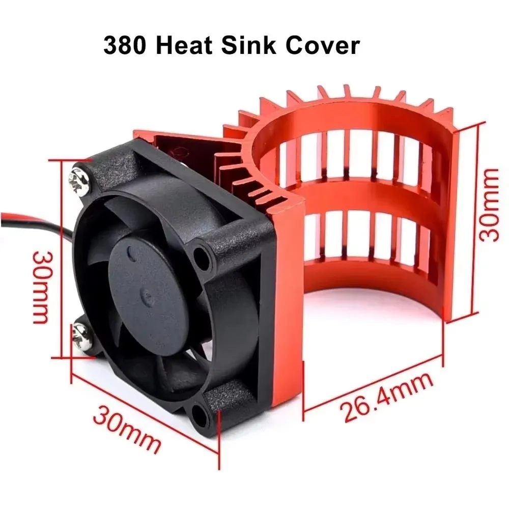 Dissipateur thermique moteur RC 380/540 avec ventilateur 5V - Bleu, Rouge