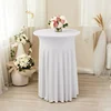 1Pcs Round Spandex Cocktail Tablecloths with Skirt Table Cover  Stretch Tablecloth Skirt For Table Bar Wedding Party Banquet 5