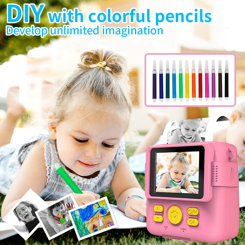 Appareil photo à impression instantanée pour enfants, n'aime numérique 10x,  appareil photo numérique pour enfants, jouet pour fille, appareil photo  vidéo pour enfant, cadeau d'anniversaire pour garçon - AliExpress