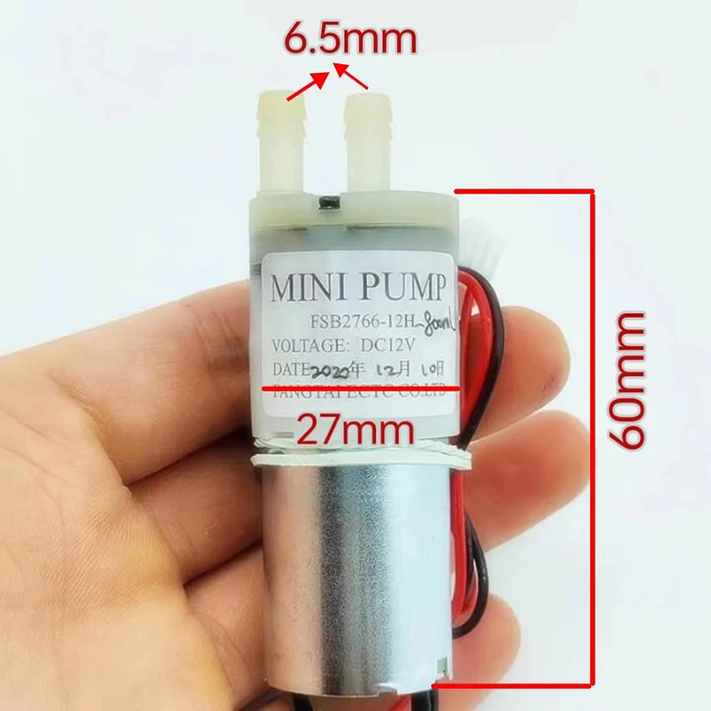 DC12V Micro 370 Motor Water Pump Self Priming Diaphragm Pump Silent 0.8L/min Large Flow