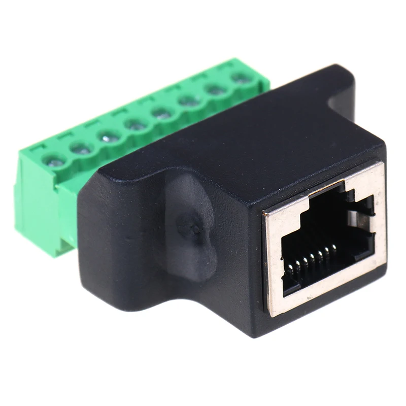 Ethernet RJ45 Female To Screw Terminal 8 Pin CCTV Digital DVR Adapter Connector