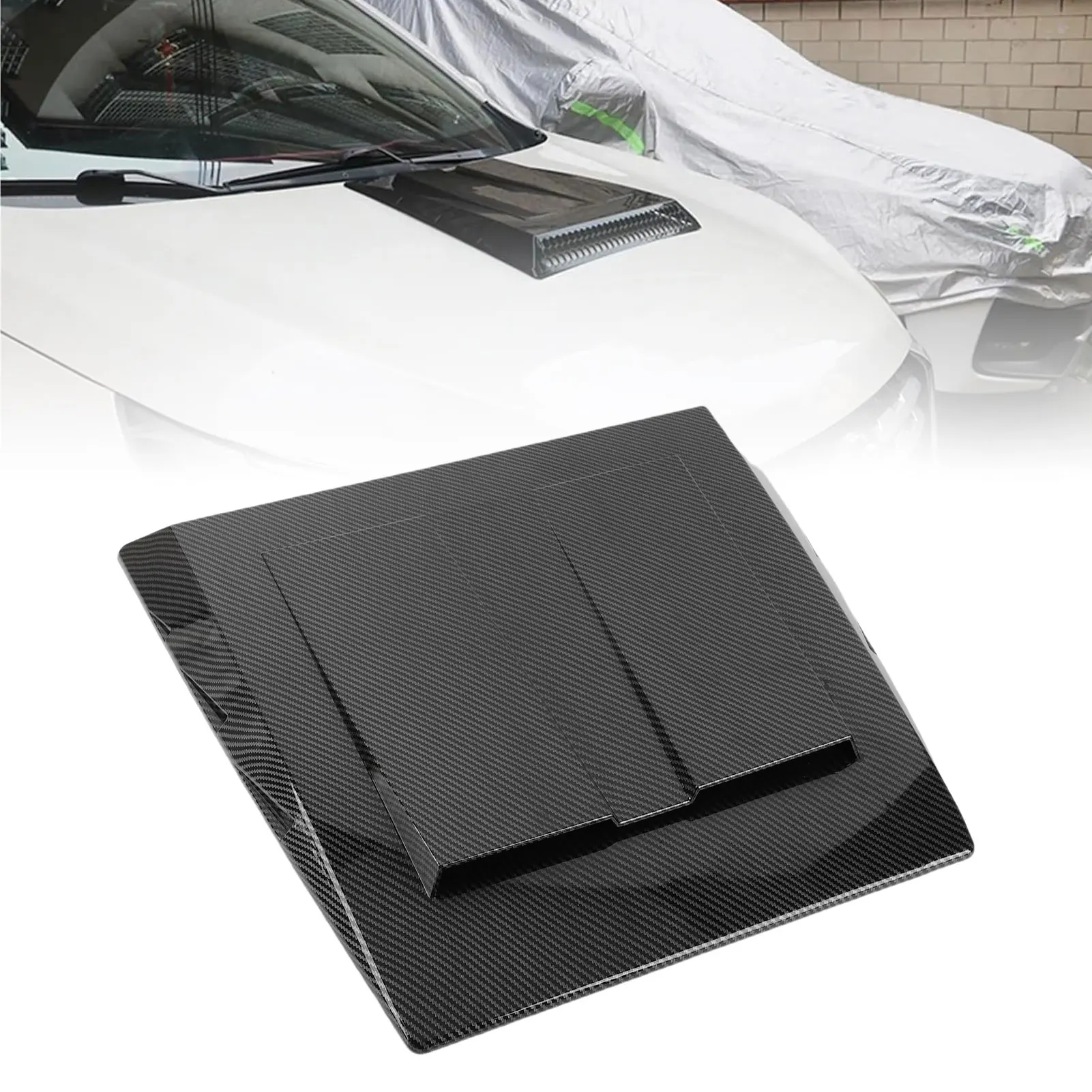 Car Hood Vent Trim Car Hood Vent Trim Carbon  Pattern Decorative Bonnet Vent Hood Air Intake Cover  for Vehicle