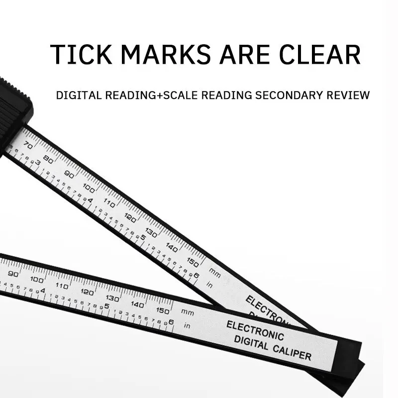 Description Picture 6 of item150mm 100mm Electronic Digital Caliper Carbon Fiber Dial Student Vernier Caliper Gauge Digital Ruler 0 to 150mm Measuring Tool