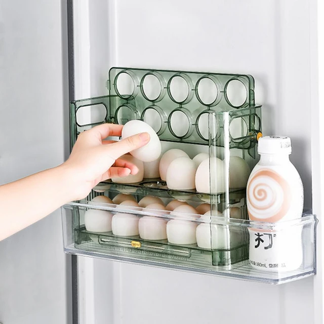 3 Layer 30 Kitchen Egg Storage Box Holder Refrigerator Plastic Egg Tray  Transport Box Organizer for Fridge Container Portable - AliExpress