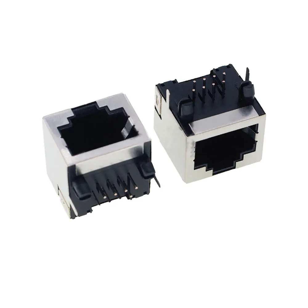 

100PCS/LOT Wholesale New Connectors RJ45 socket without light 56 8P8C RJ45 network jack socket Crystal