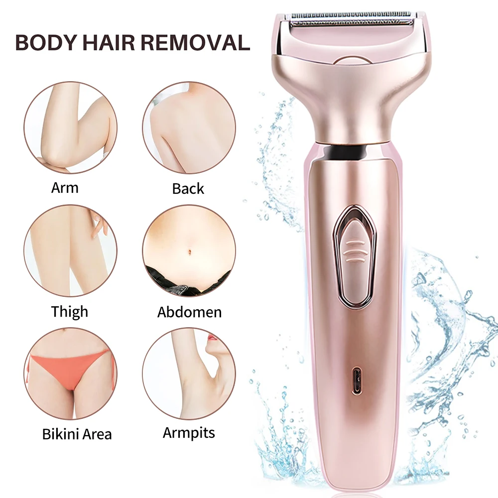 

Women Epilator 2 in 1 Professional Electric Razor Hair Removal Painless Face Shaver Bikini Pubic Hair Trimmer Home Use Machine