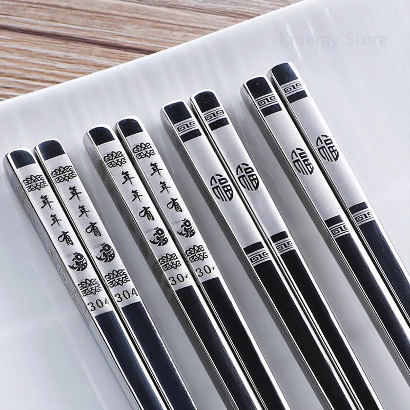 Bacchette In Acciaio Inox Riutilizzabili - 5 Paia Con Design Laser, Lavastoviglie Sicuro - Foto 12