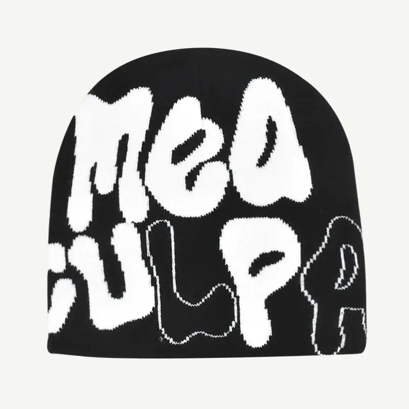 Mea Culpa Knitting Beanies Hat For Women Men Couple Y2K What's In Fashion Bonnet Kpop Wool Skullies Hoods Lady Caps Gorro шапка - Image 15