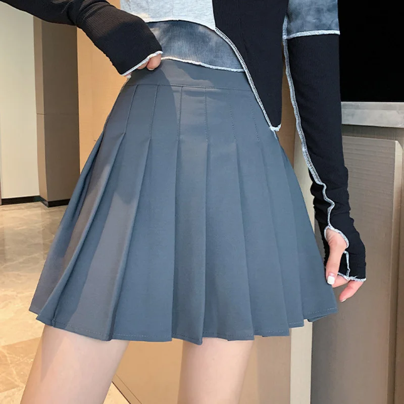 Sports Skirt Black Mini Women Tennis Skirt High-waisted Pleated Kawaii White Tennis Shorts Solid School Girl Uniform