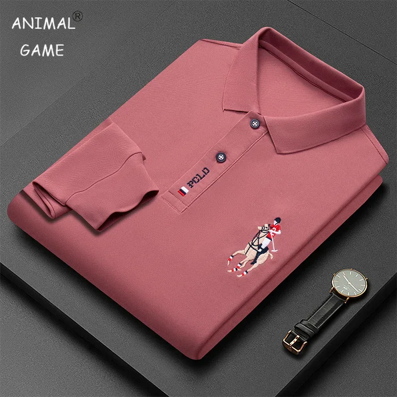 

New Designer Brand Polo Shirts Long Sleeve Embroidery Lapel T-shirts Men Clothing Hombre Fashion Clothes Cotton Loose Streetwear
