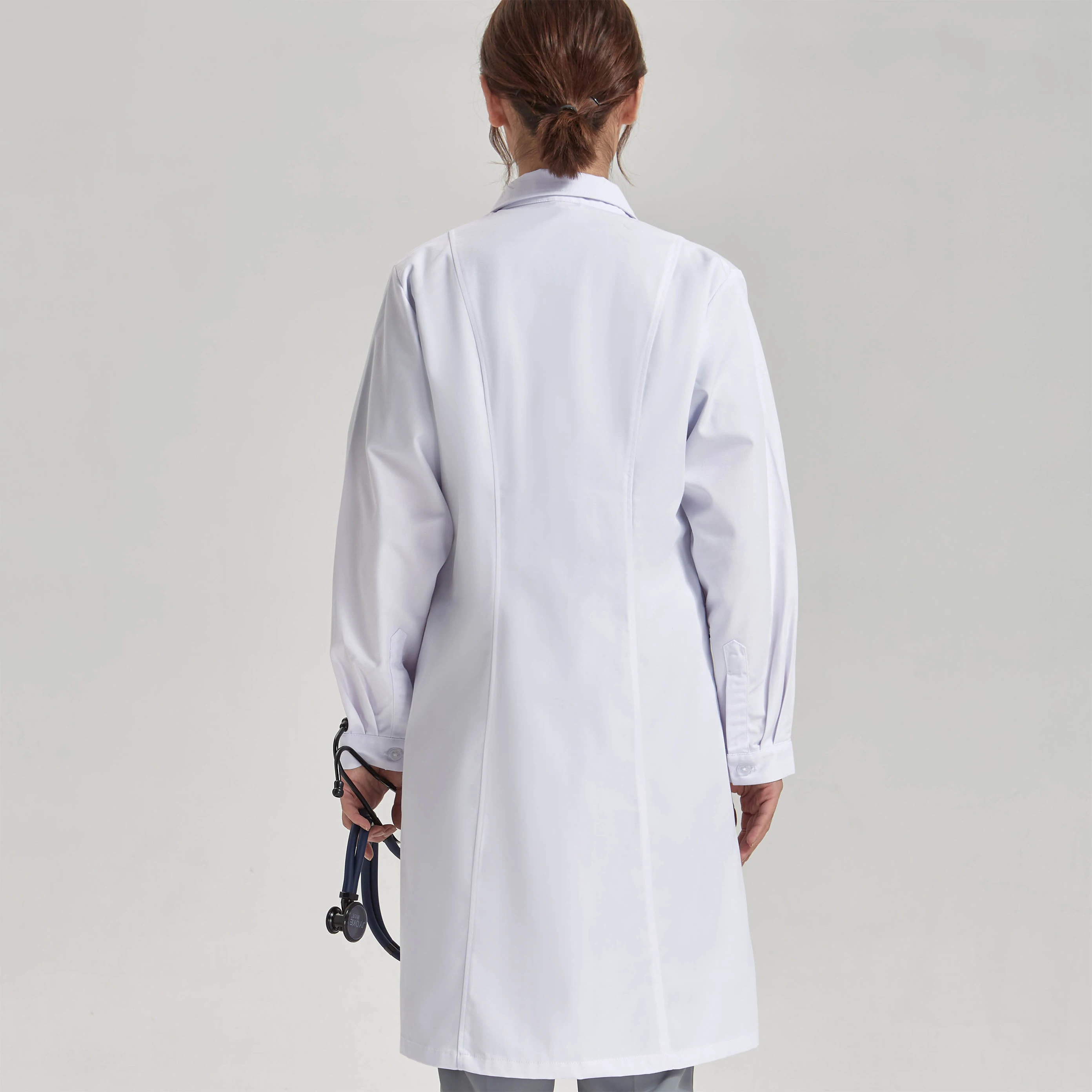 Medical Lab Coat 44&frac12;" Women Men Professional 3 Pocket Super Twill Consultation Work Tunic Suit YHF 6535 03