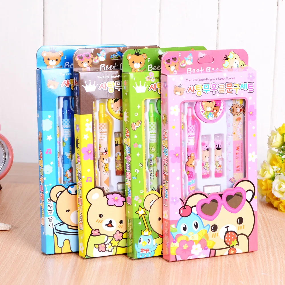 

Wholesale seven-piece student stationery gift box primary school stationery set children's gift pencil gift box