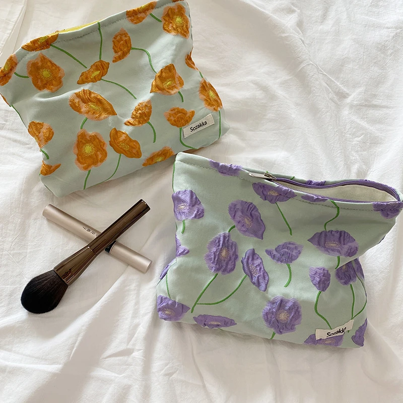 flower cosmetic bag