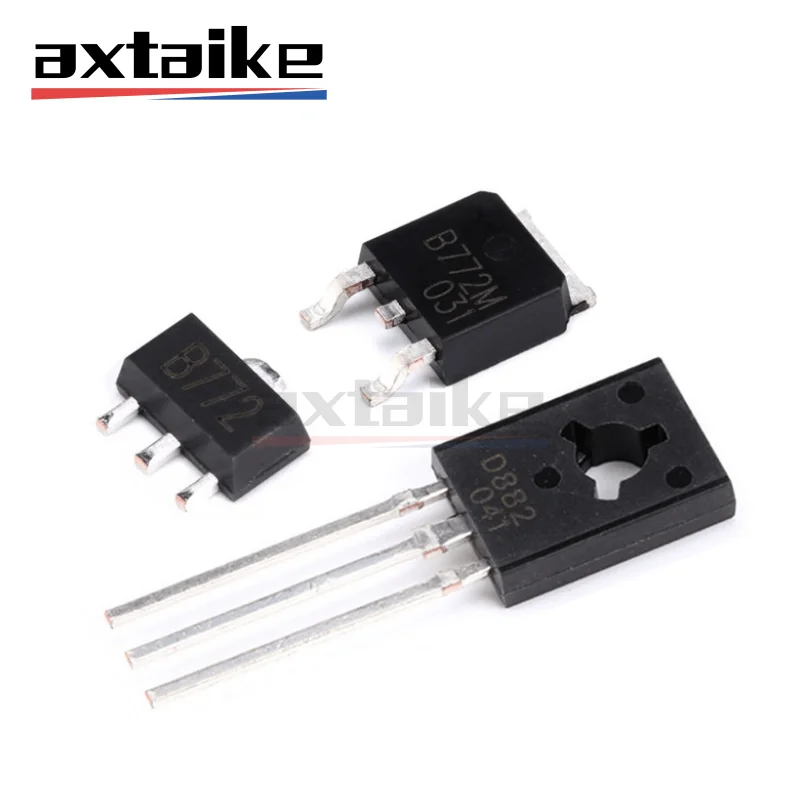 Transistors Kit 20PCS 2SB772 2SD882 B772 D882 B772M D882M NPN PNP SMD DIP