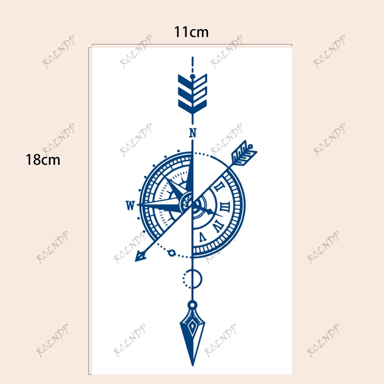 1pc semi-permanent long lasting Waterproof Temporary Tattoo sticker Compass arrow dragon flash tatto fake tatoo for men women 6