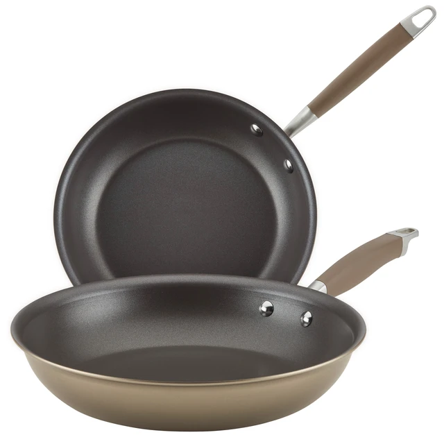 Anolon Advanced Hard Anodized Nonstick Stir Fry Wok Pan with Lid, 14 Inch,  Gray