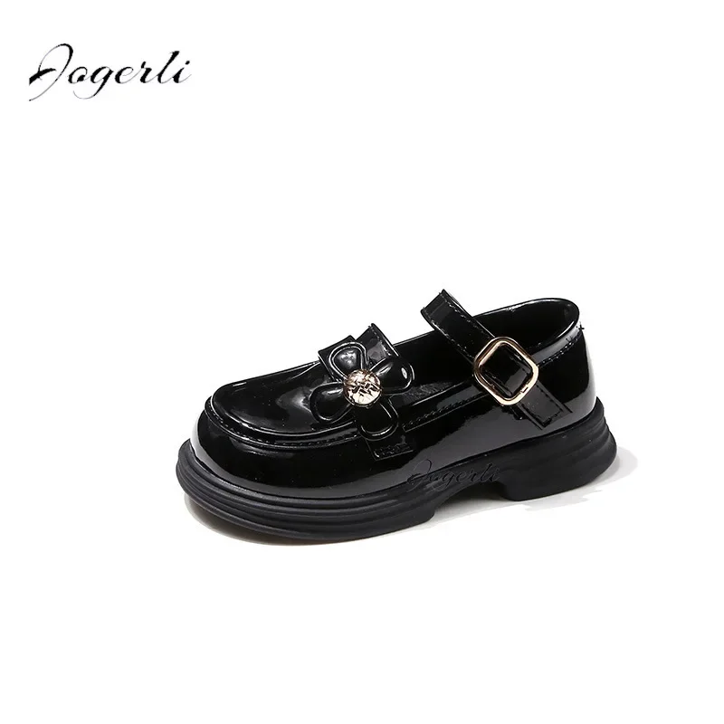 Girls Pu Leather Shoes Spring Autumn Kids Princess Loafer Footwear