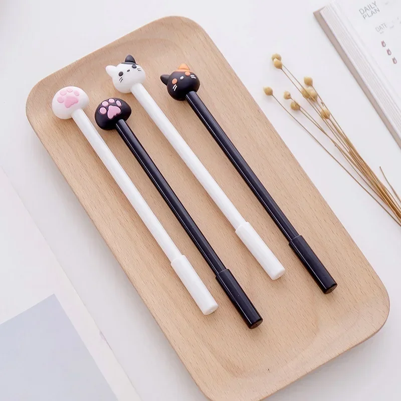 10pcs/batch Kawaii Cat Gel Pen Cute Claw Black Ink For Writing Stationery Office School Supplies Creative Student Drawing Pens