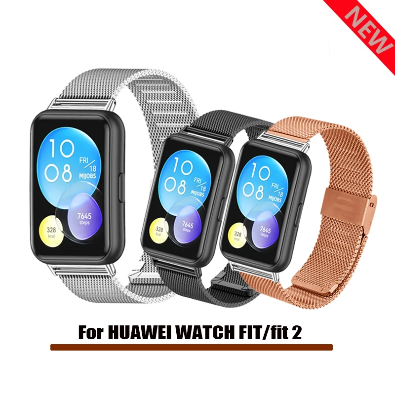 

Ремешок для часов HUAWEI Watch FIT 2 NEW Fit2, модный металлический ремешок из нержавеющей стали с разъемом