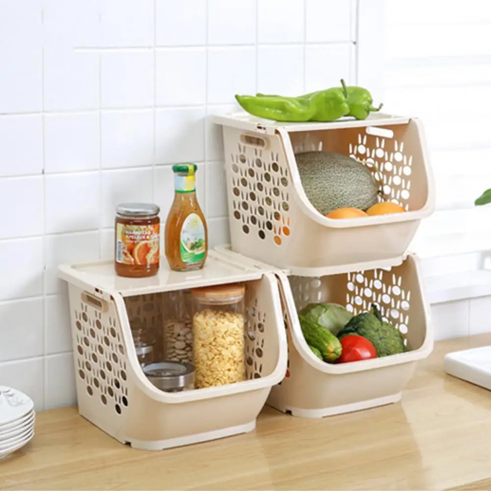 Kitchen Storage Basket Food Storage Containers Vegetables Fruit Shelf Racks  Sundries Hollow Baskets Bathroom Supplies Organizer - AliExpress