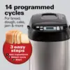 Beach Digital Electric Bread Maker Machine Artisan and Gluten-Free, 2 lbs Capacity, 14 Settings, Black and Stainless Steel 6