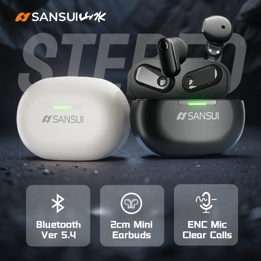 Sansui W97 Bluetooth 5.4 TWS Earbuds invisible in-Ear Ture Wireless Earphone IPX4 Waterproof Bluetooth Sport Headset with Mic