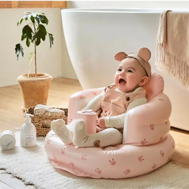 Baby Chair Multifunctional PVC Inflatable Armchair Baby Sofa Kid Bathroom Seat Infant Baby Feeding Chair Bathing Stool Baby Seat