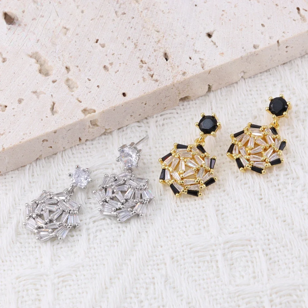 Luck Fashion Luxury Elegant Jewelry Mixed Color Irregular Zircon Fashion Cute Women's Earrings Charming Earrings Gift Party