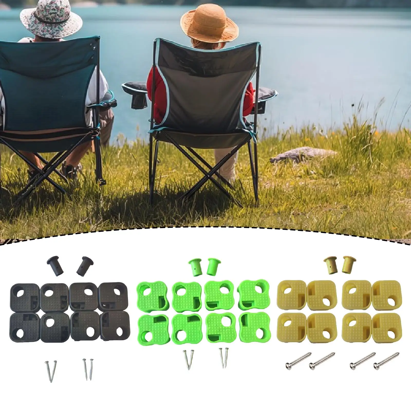 8Pcs Camping Chair Replacement Feet Outdoor Heavy Duty Portable Attachment