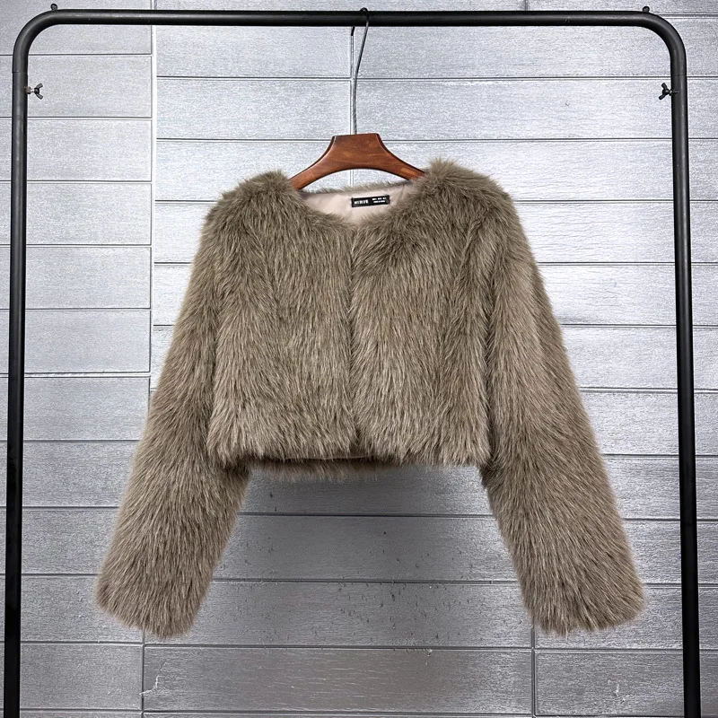 Suéter de lujo de gran tamaño para mujer, ropa de calle holgada de manga larga y cintura alta, chaquetas de invierno para mujer, nuevo