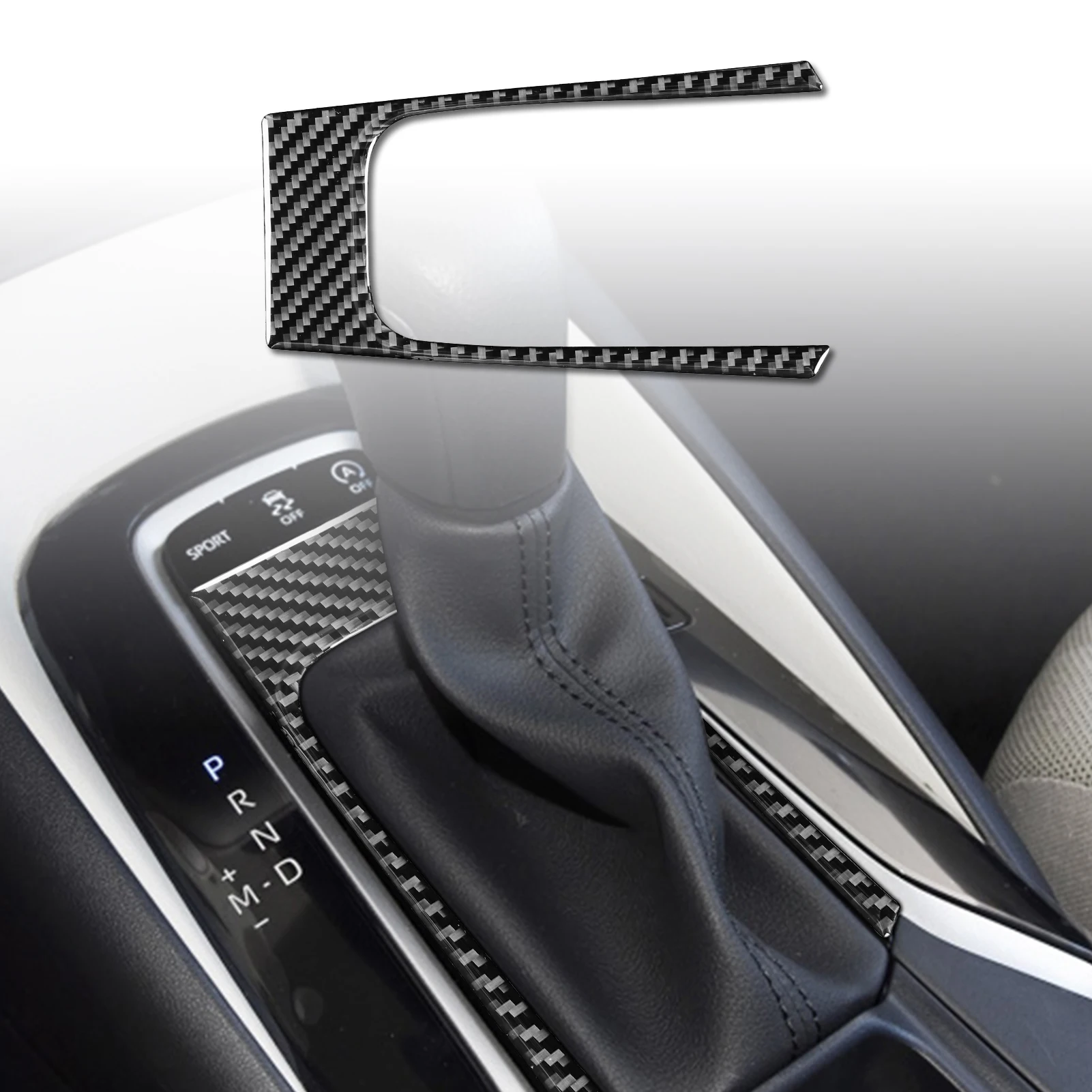 ABS Carbon Fiber Look Gear Shift Knob Cover Trim For Toyota Corolla 2019-2024 – Self-Adhesive, No Drill