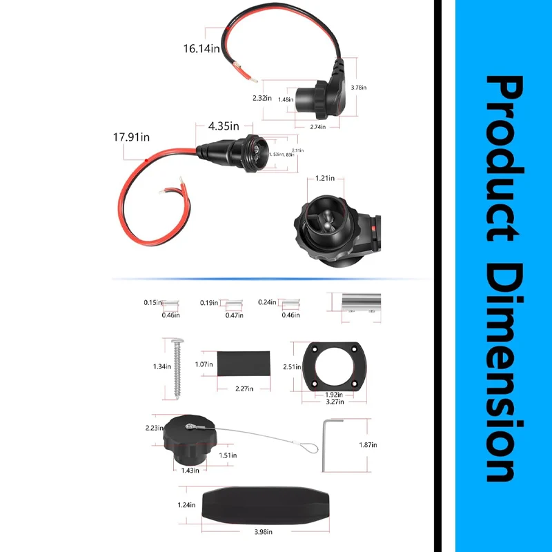 Prise MKR-26 Pour Moteur De Pêche à La Traîne - Connexion étanche IP67, Référence 1865128