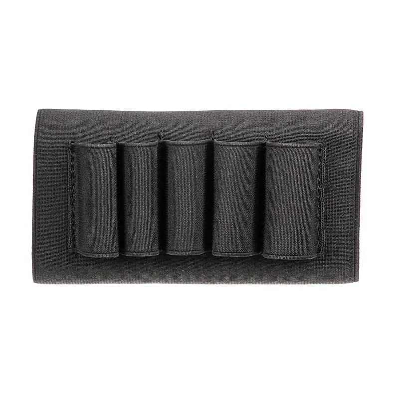 ショットガンライフル 5 シェルバットストックシェル 5 ラウンド 12/20 ゲージカートリッジホルダー弾性ループエアガンライフル弾薬カートリッジホルダー